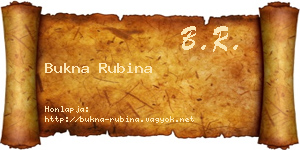 Bukna Rubina névjegykártya